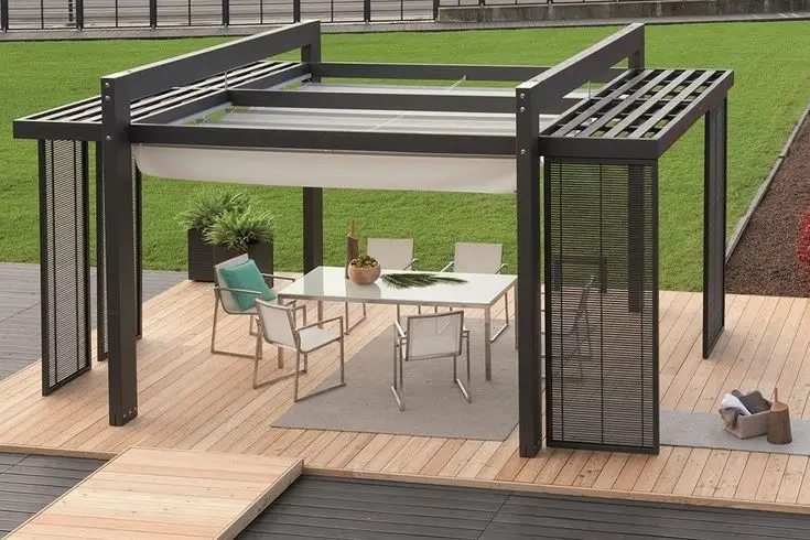 Pergola en structure matalique